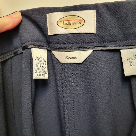 Talbots Women's Blue Wide Leg Pants with Flowing Silhouette - Size 2 - Picture 3 of 4